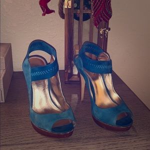 Turquoise high heels